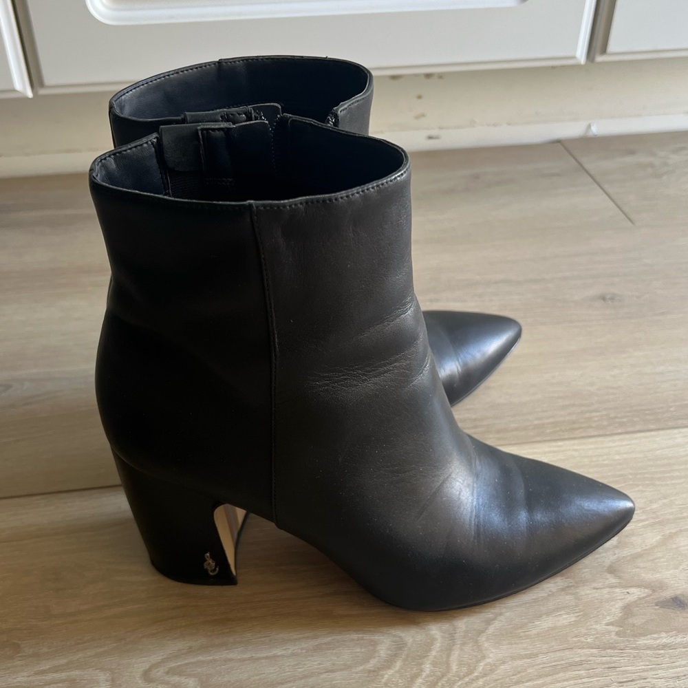 Sam Edelman Black Leather Ankle Boots